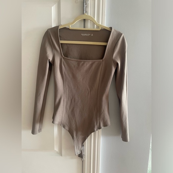 Abercrombie & Fitch Tops - Abercrombie & Fitch Long-Sleeve Ponte Squareneck Seamed Bodysuit